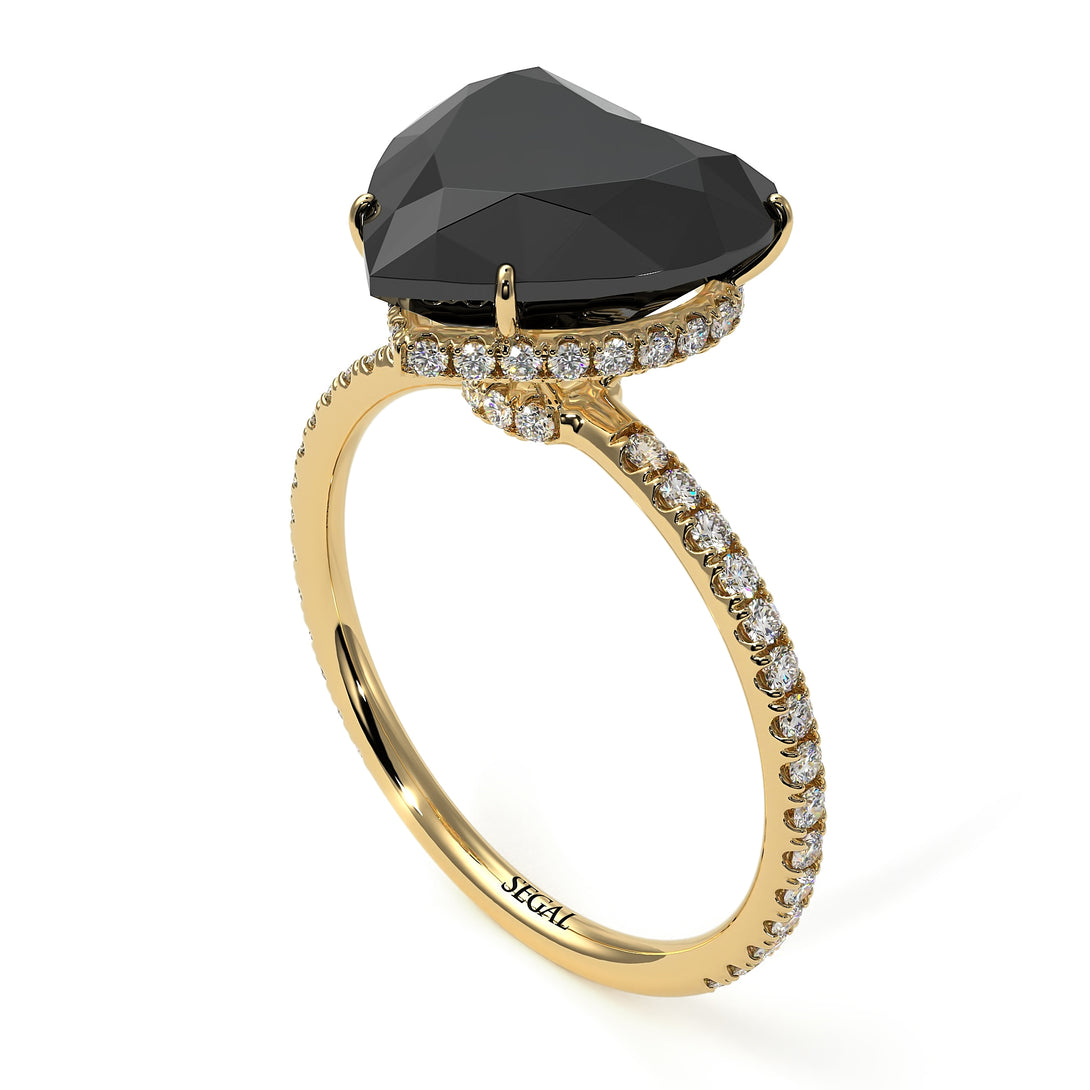 Heart Shape Black Diamond Ring - Noelle No. 7