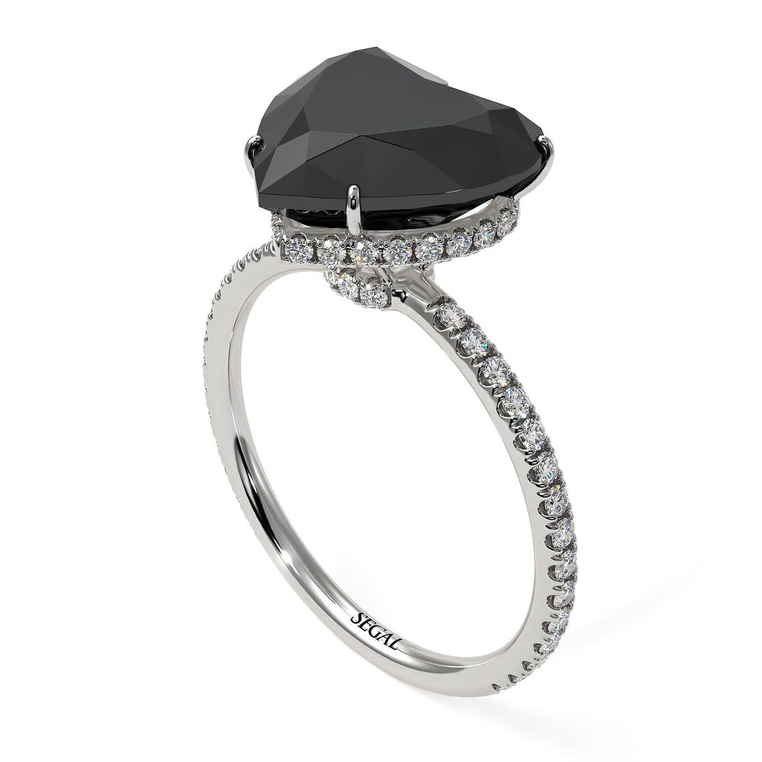 Heart Shape Black Diamond Ring - Noelle No. 9