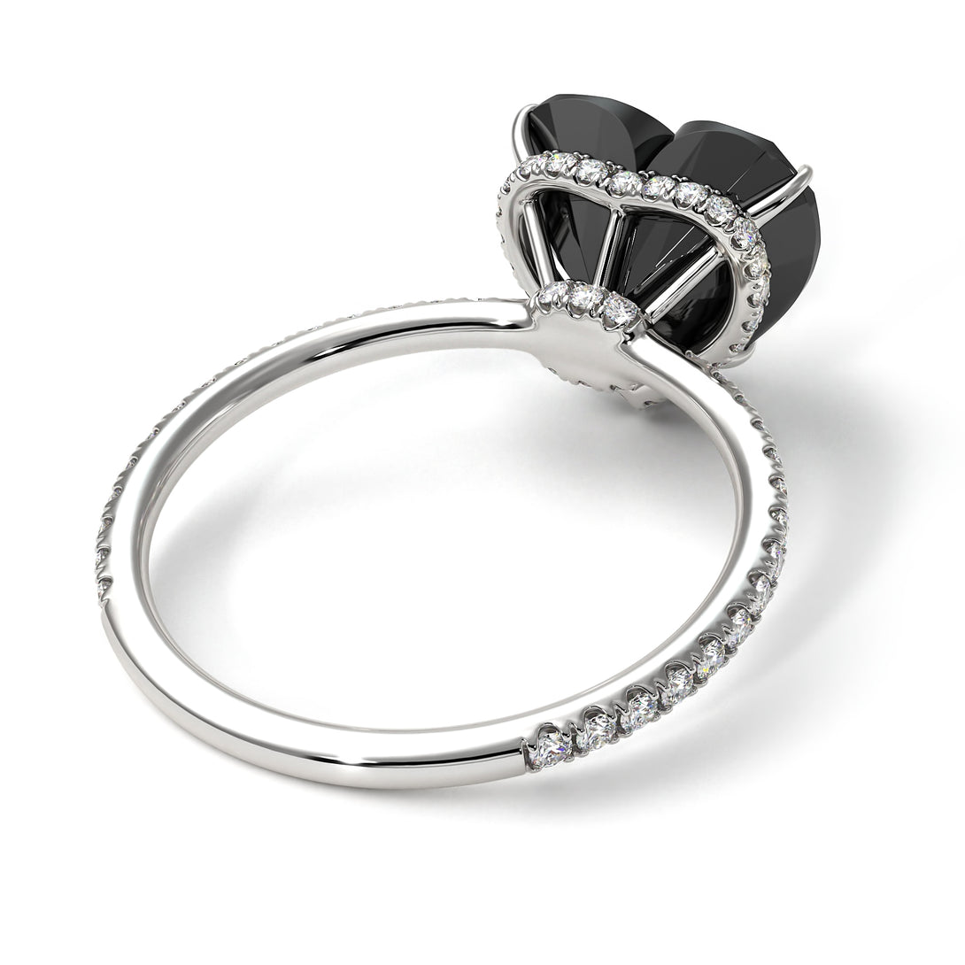 Heart Shape Black Diamond Ring - Noelle No. 9