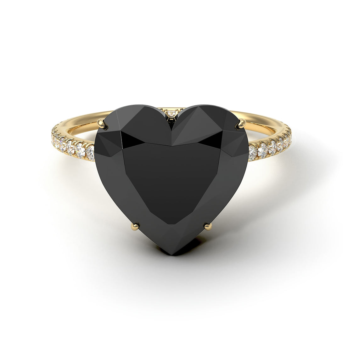 Heart Shape Black Diamond Ring - Noelle No. 7