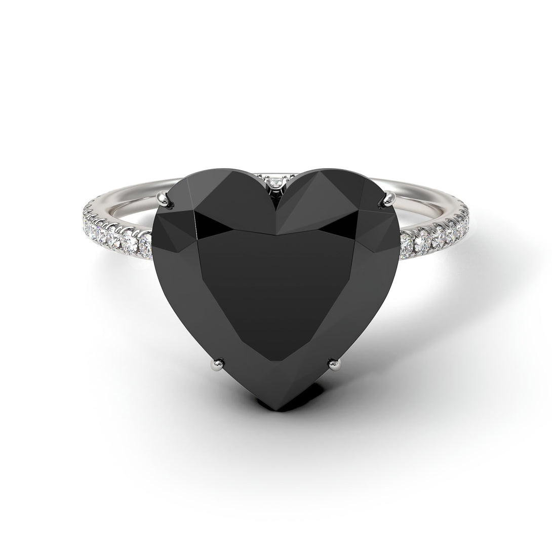 Heart Shape Black Diamond Ring - Noelle No. 9