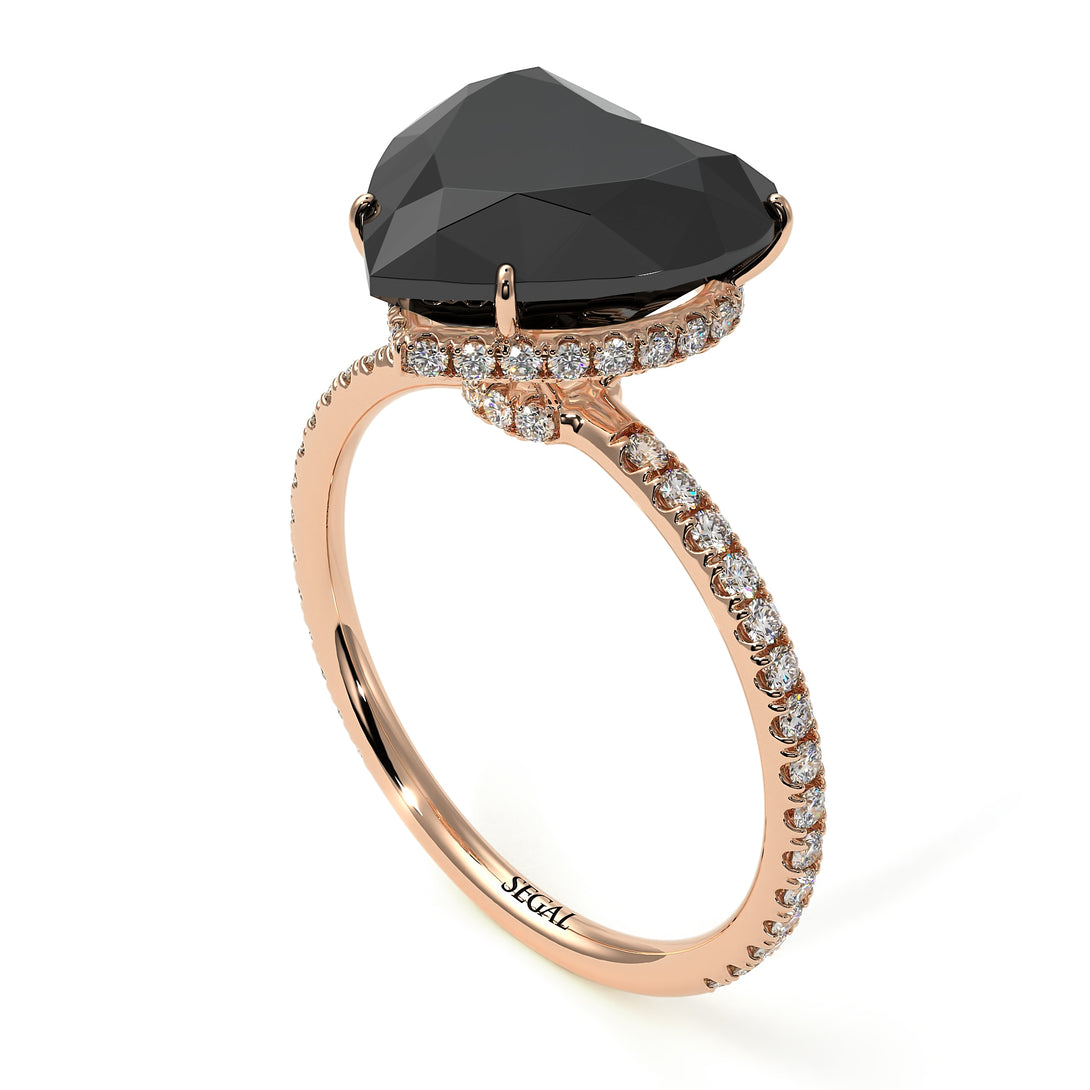 Heart Shape Black Diamond Ring - Noelle No. 8