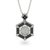 Hexagon Black Diamond Bitcoin Pendant - Jeremiah No. 27 image 1