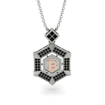 Hexagon Black Diamond Bitcoin Pendant - Jeremiah No. 24 image 1