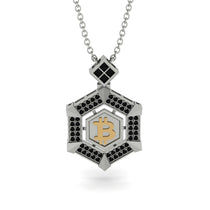 Hexagon Black Diamond Bitcoin Pendant - Jeremiah No. 21 image 1