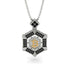 Hexagon Black Diamond Bitcoin Pendant - Jeremiah No. 21