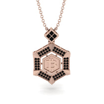 Hexagon Black Diamond Bitcoin Pendant - Jeremiah No. 23 image 1