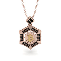 Hexagon Black Diamond Bitcoin Pendant - Jeremiah No. 20 image 1