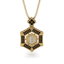 Hexagon Black Diamond Bitcoin Pendant - Jeremiah No. 25 image 1