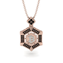 Hexagon Black Diamond Bitcoin Pendant - Jeremiah No. 26 image 1