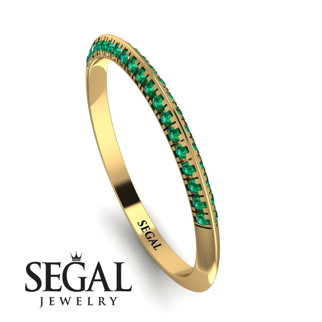 Hidden Emerald Wedding Band - Anastasia No. 4