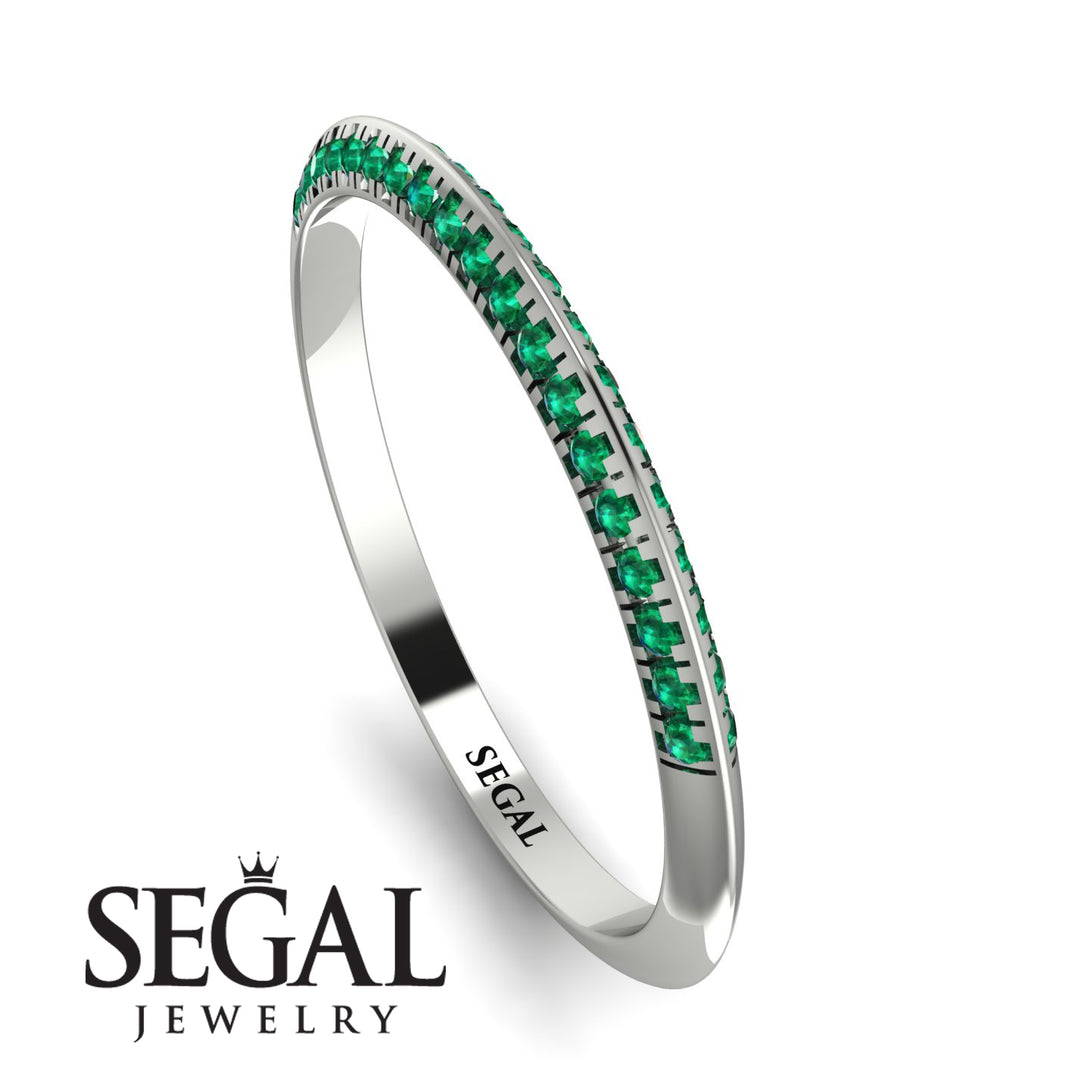 Hidden Emerald Wedding Band - Anastasia No. 6