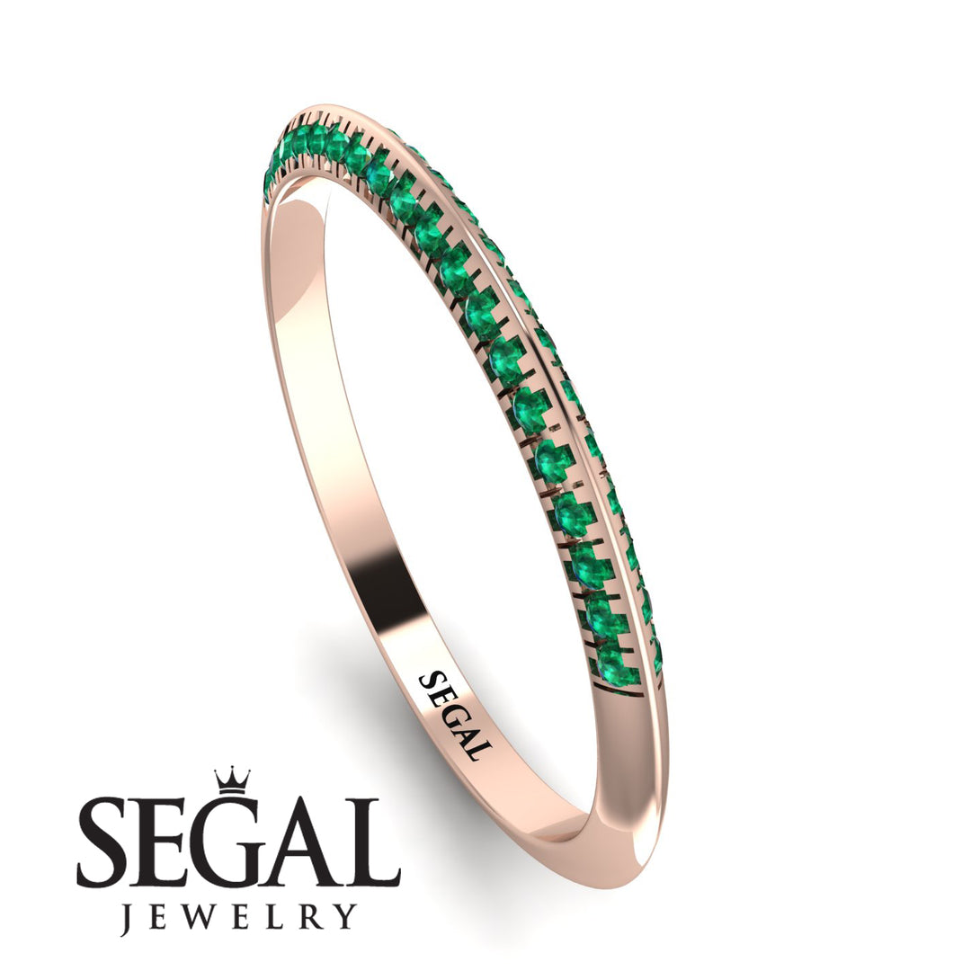 Hidden Emerald Wedding Band - Anastasia No. 5
