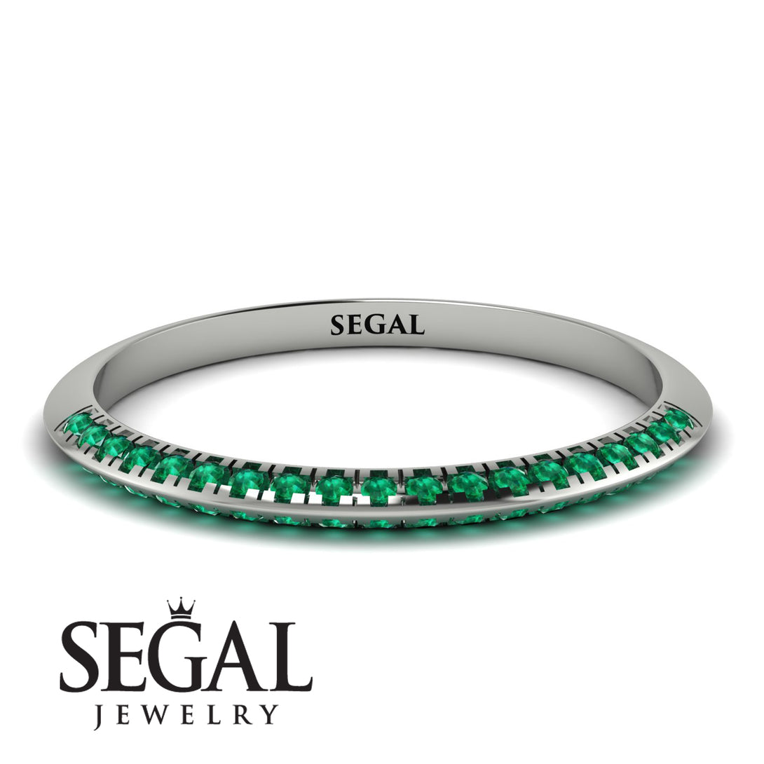 Hidden Emerald Wedding Band - Anastasia No. 6