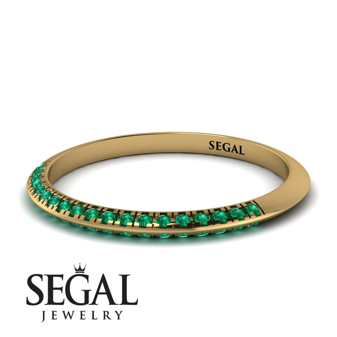 Hidden Emerald Wedding Band - Anastasia No. 4