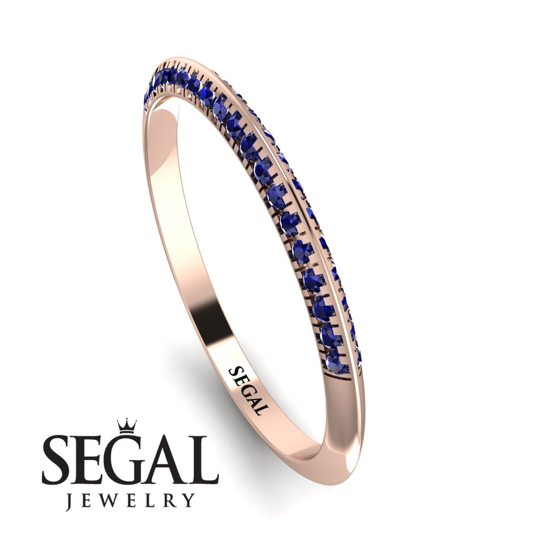 Hidden Sapphire Wedding Band - Anastasia No. 14