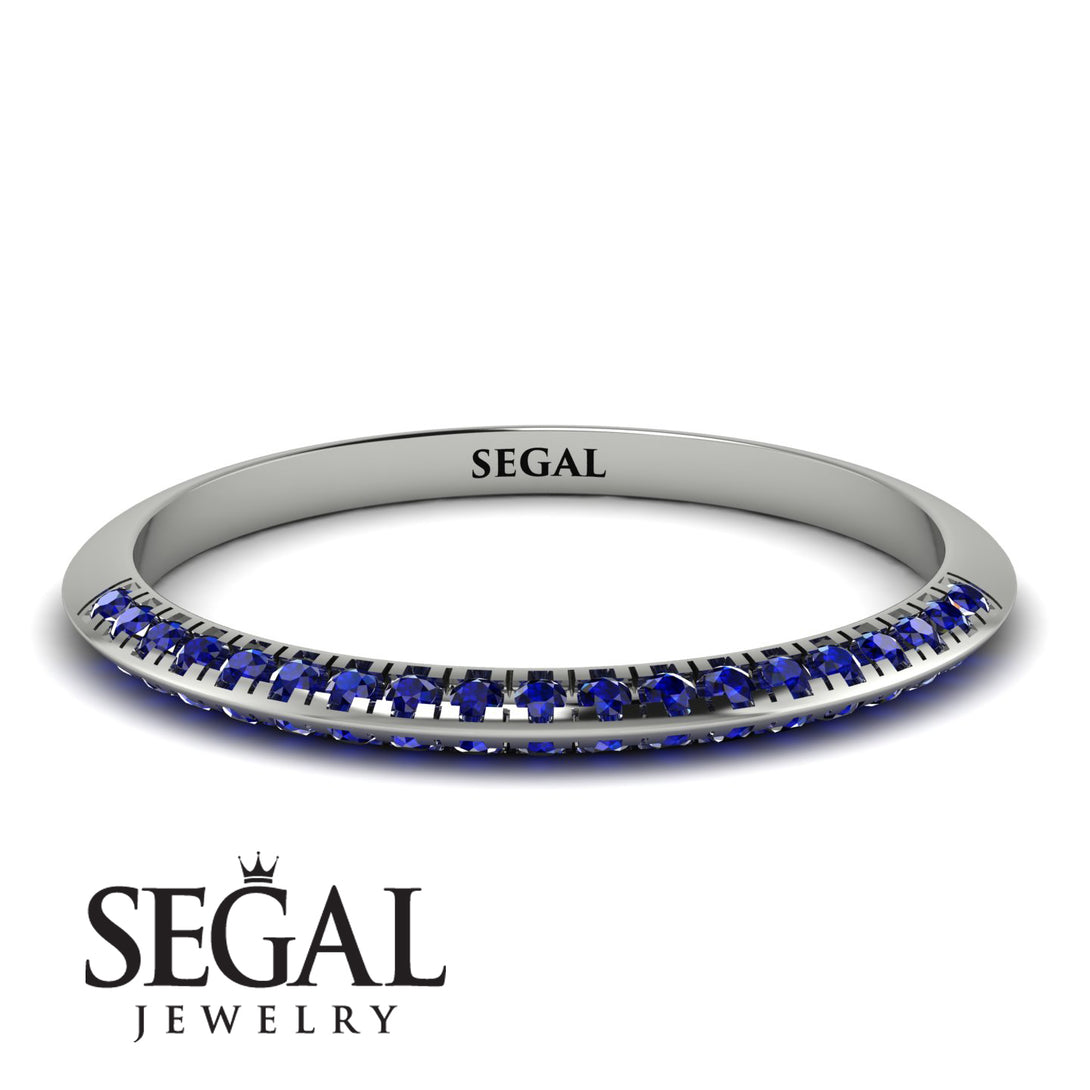 Hidden Sapphire Wedding Band - Anastasia No. 15