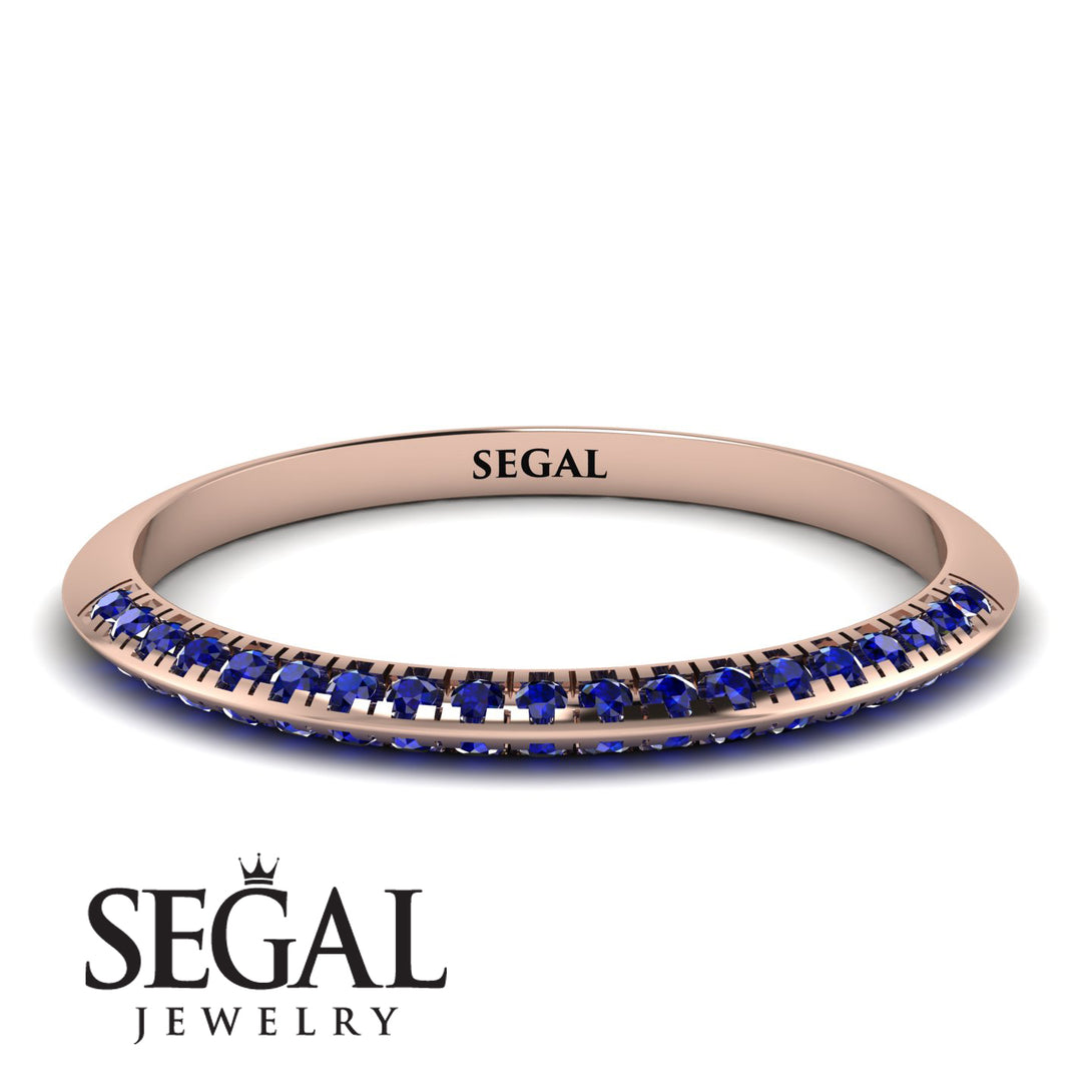 Hidden Sapphire Wedding Band - Anastasia No. 14