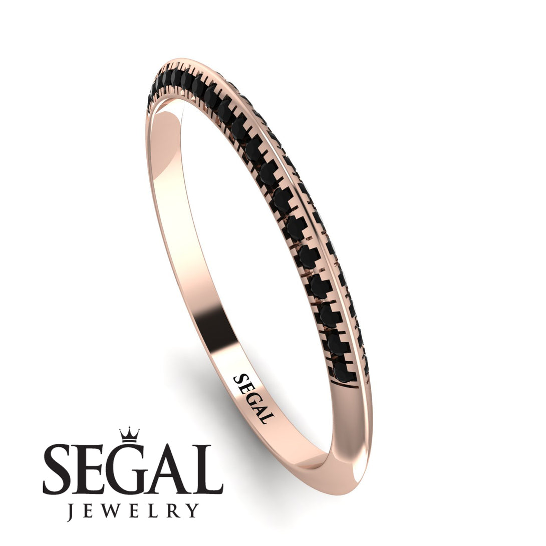 Hidden Black Diamond Wedding Band - Anastasia No. 8
