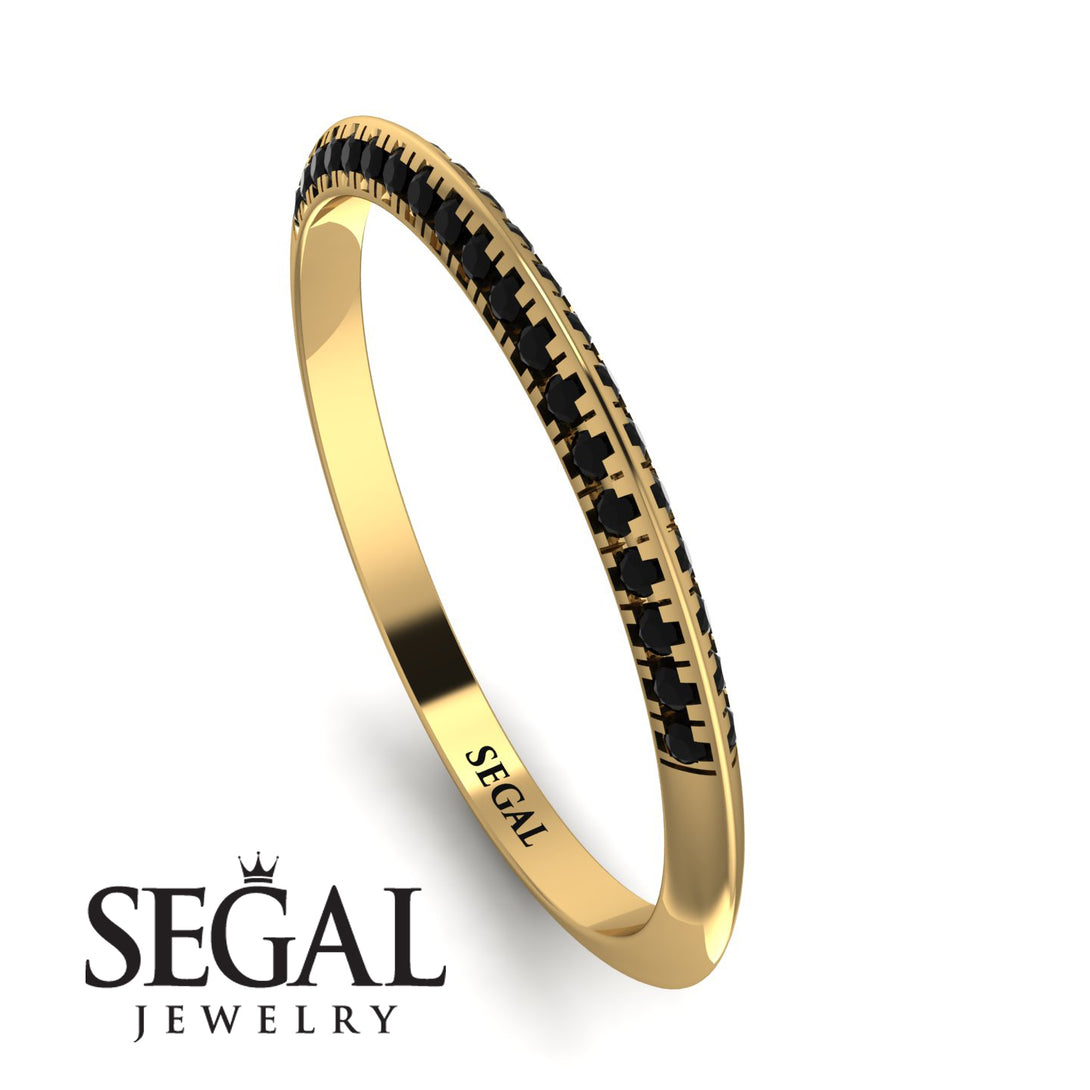 Hidden Black Diamond Wedding Band - Anastasia No. 7