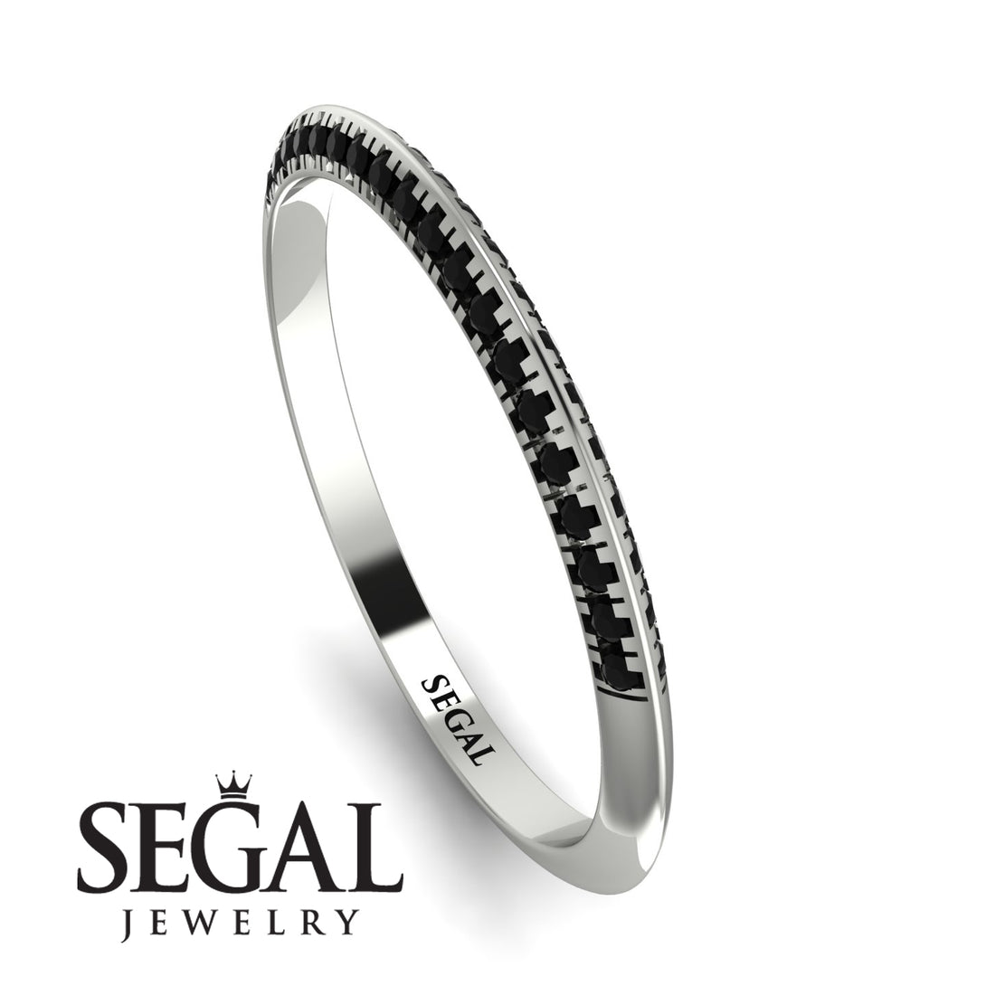 Hidden Black Diamond Wedding Band - Anastasia No. 9