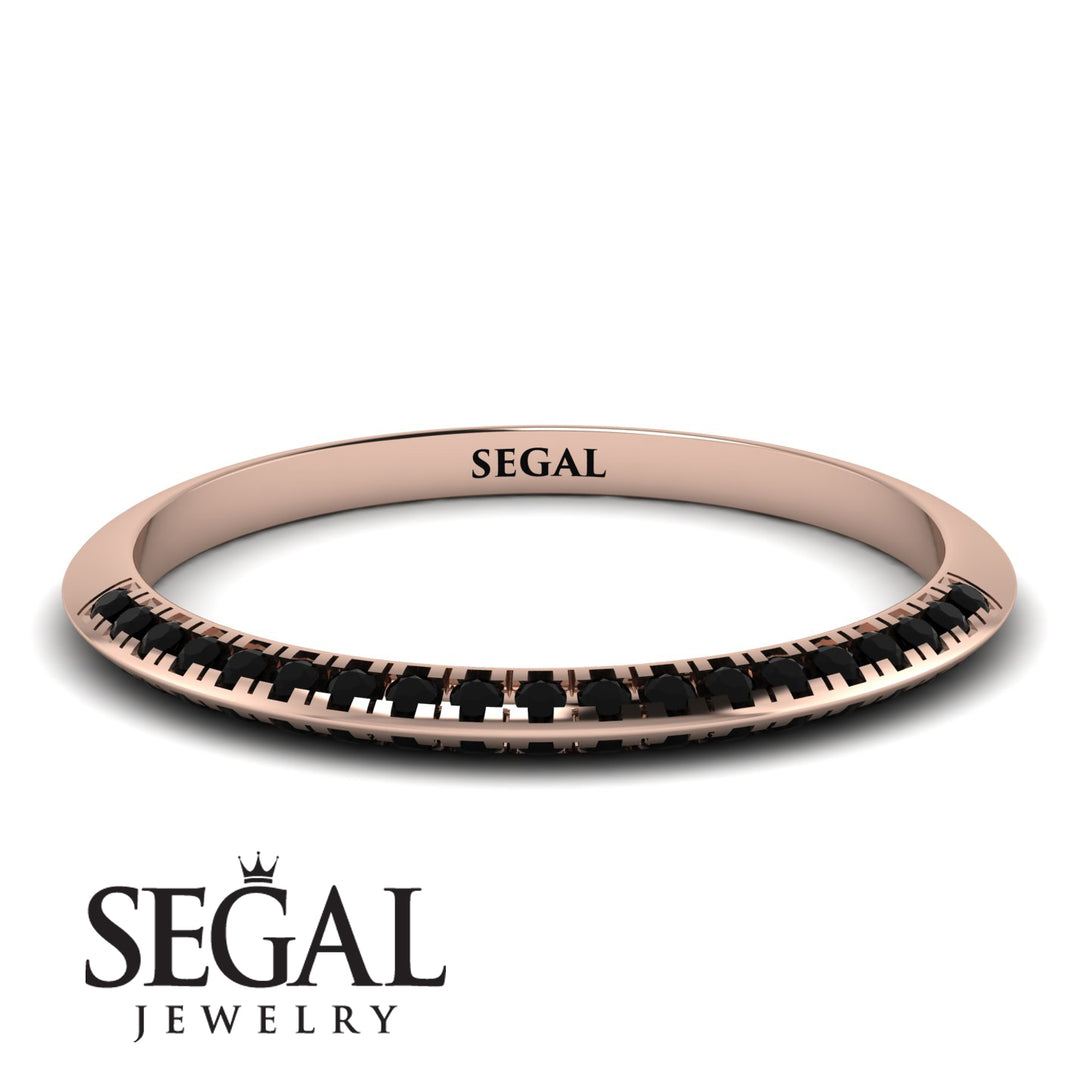 Hidden Black Diamond Wedding Band - Anastasia No. 8