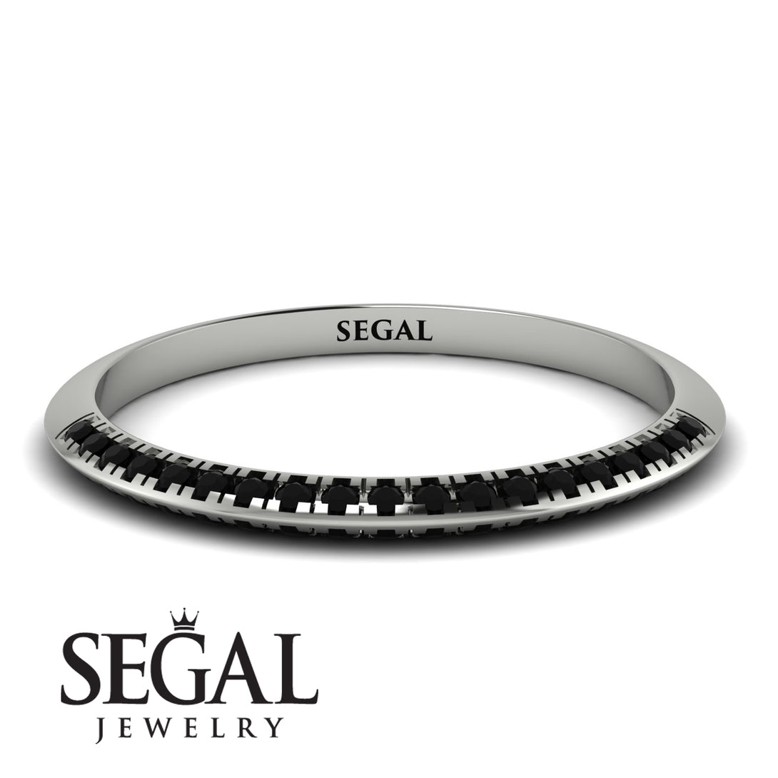 Hidden Black Diamond Wedding Band - Anastasia No. 9
