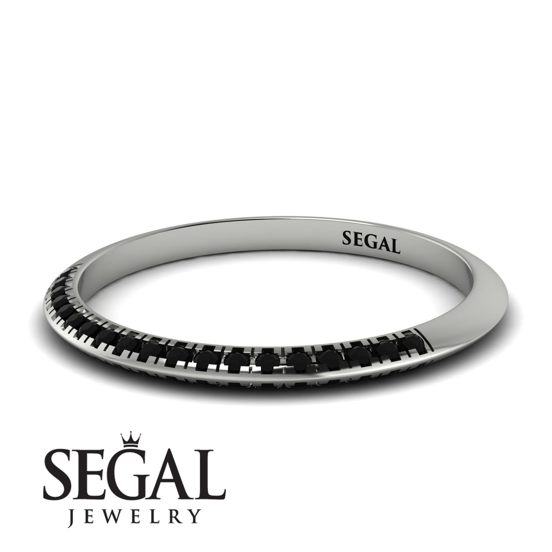 Hidden Black Diamond Wedding Band - Anastasia No. 9