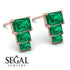 Hidden Diamonds Emerald Emerald Earrings - Briella No. 5