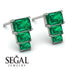 Hidden Diamonds Emerald Emerald Earrings - Briella No. 6