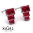 Hidden Diamonds Emerald Ruby Earrings - Briella No. 12 image 2