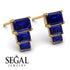 Hidden Diamonds Emerald Sapphire Earrings - Briella No. 13 image 6