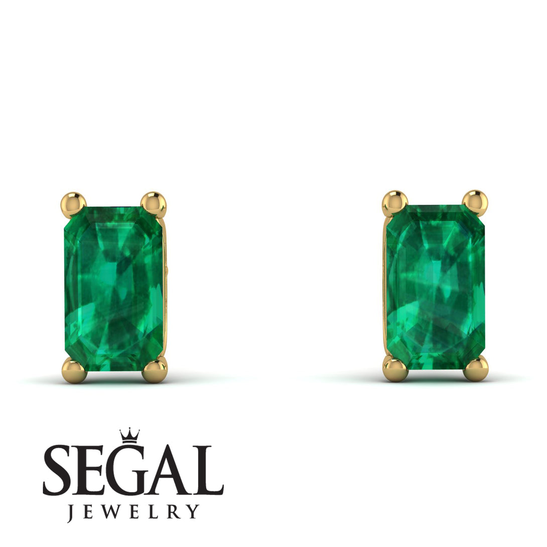 Hidden Diamonds Emerald Cut Emerald Earrings - Angel No. 4