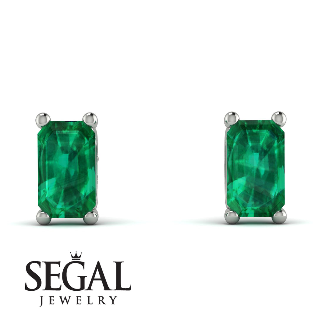 Hidden Diamonds Emerald Cut Emerald Earrings - Angel No. 6