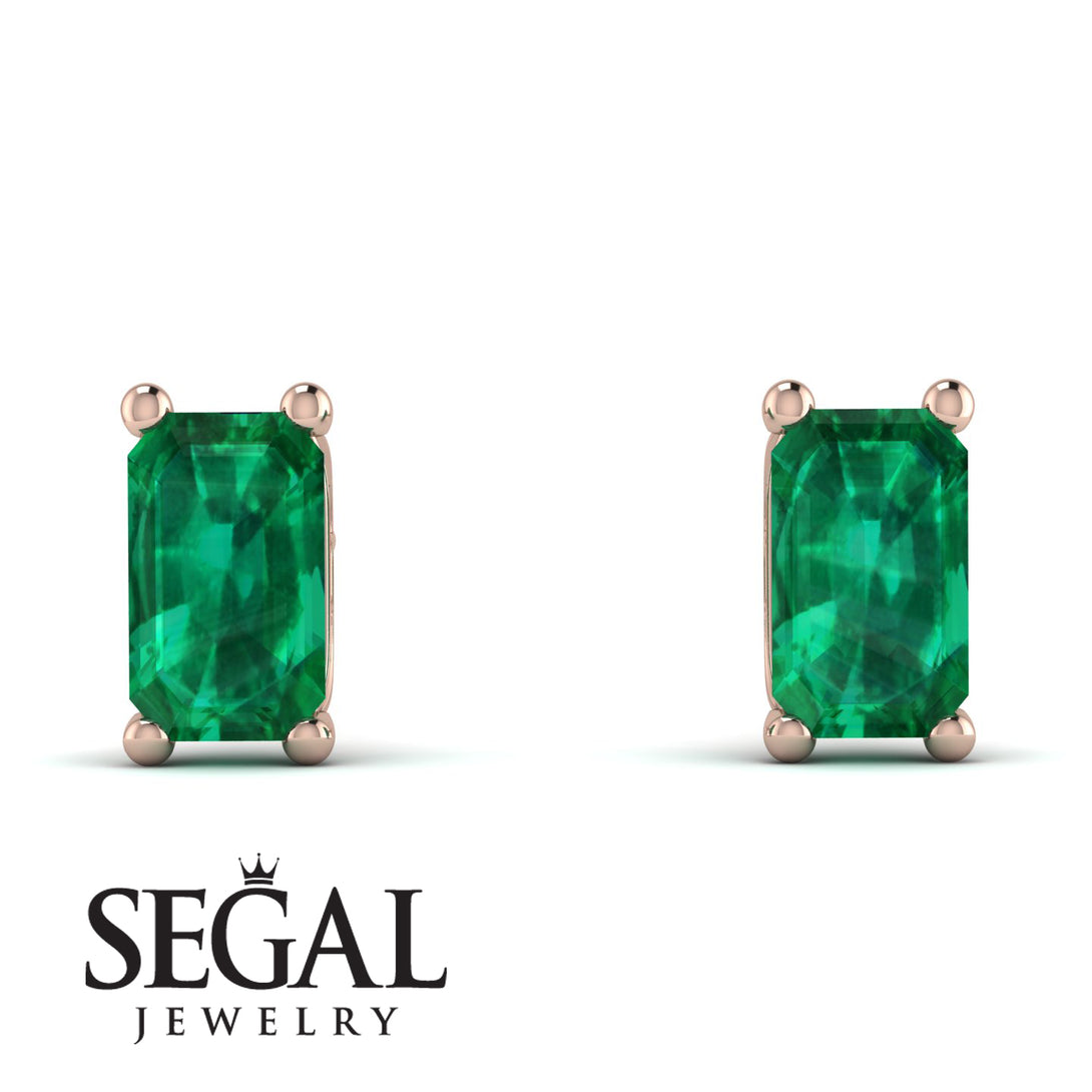 Hidden Diamonds Emerald Cut Emerald Earrings - Angel No. 35