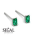 Hidden Diamonds Emerald Cut Emerald Earrings - Angel No. 6