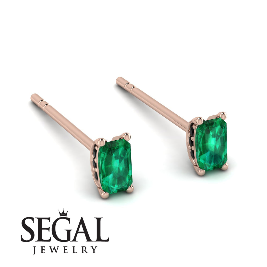Hidden Diamonds Emerald Cut Emerald Earrings - Angel No. 35