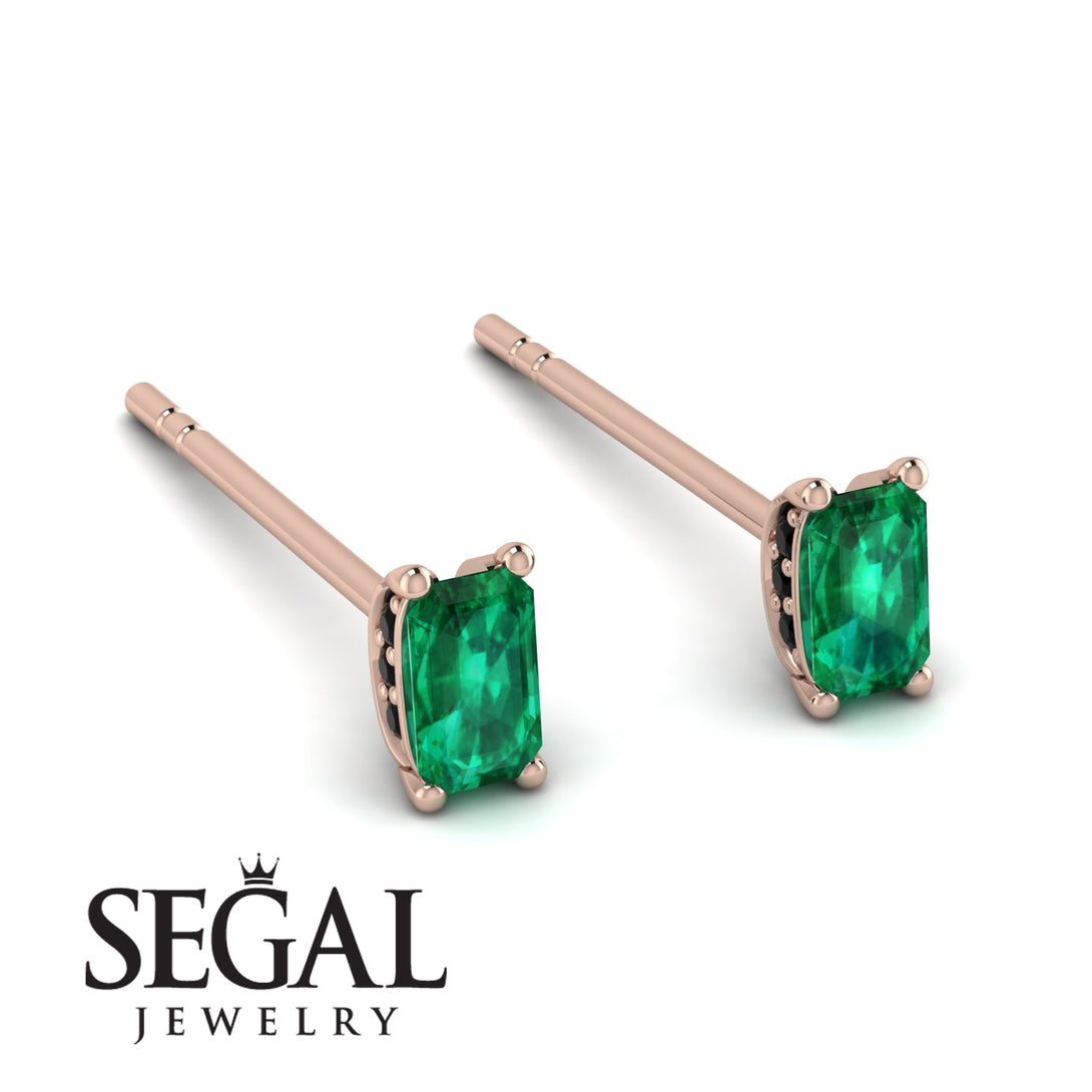 Hidden Diamonds Emerald Cut Emerald Earrings - Angel No. 35