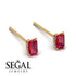 Hidden Diamonds Emerald Cut Ruby Earrings - Angel No. 70