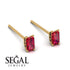Hidden Diamonds Emerald Cut Ruby Earrings - Angel No. 40