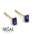 Hidden Diamonds Emerald Cut Sapphire Earrings - Angel No. 58 image 2