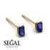 Hidden Diamonds Emerald Cut Sapphire Earrings - Angel No. 43