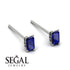 Hidden Diamonds Emerald Cut Sapphire Earrings - Angel No. 45