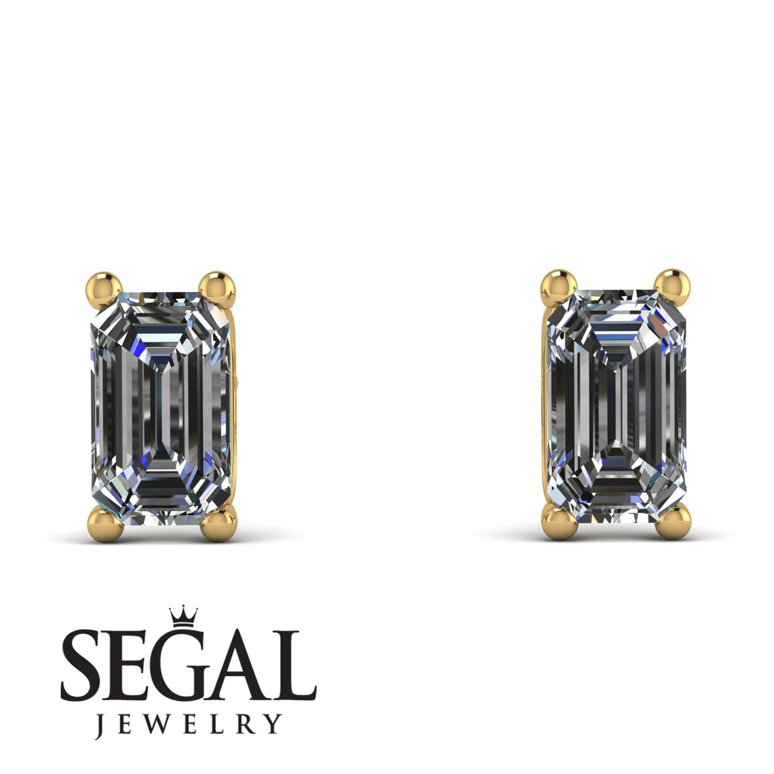 Hidden Diamonds Emerald Cut Diamond Earrings - Angel No. 16