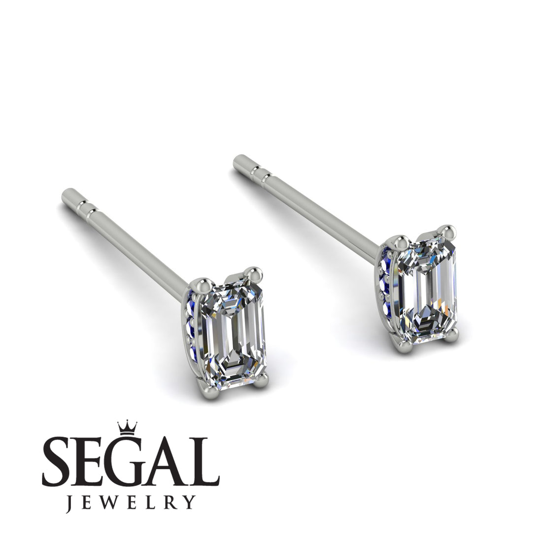 Hidden Diamonds Emerald Cut Diamond Earrings - Angel No. 63