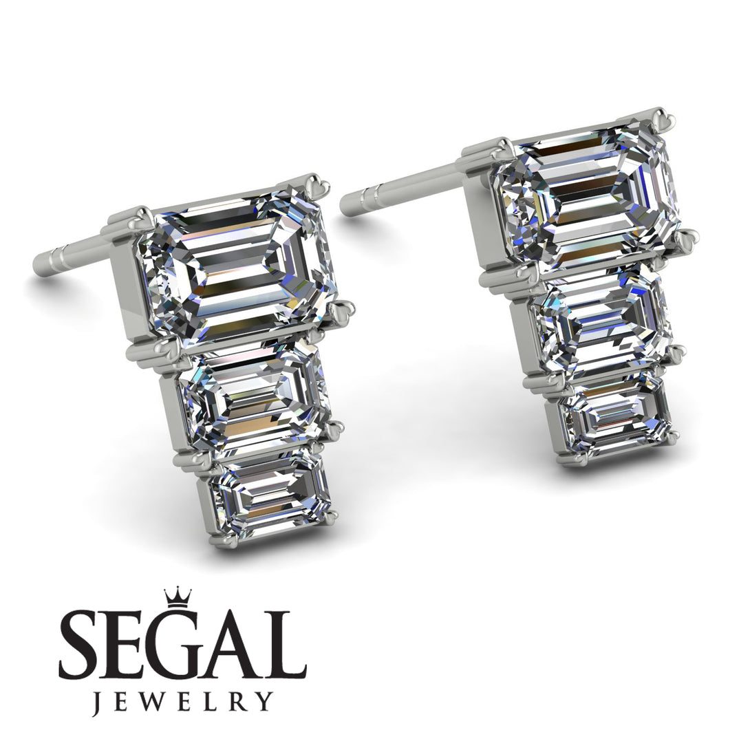 Hidden Diamonds Emerald Diamond Earrings - Briella No. 3