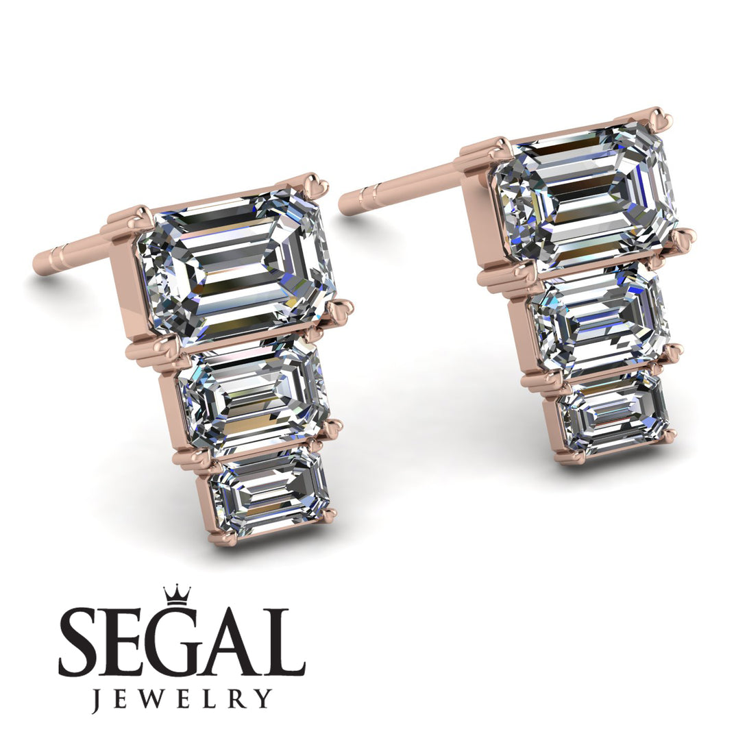 Hidden Diamonds Emerald Diamond Earrings - Briella No. 2