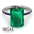 Hidden Halo Emerald Cut Emerald Engagement Ring - Vanessa No. 66