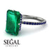 Hidden Halo Emerald Cut Emerald Engagement Ring - Vanessa No. 66