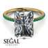 Hidden Halo Emerald Cut Diamond Engagement Ring - Vanessa No. 16